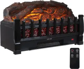 Loe-404 Decor Elegant Embers 20.25-inch Faux Log Electric Fireplace Insert Heater - 110v -remo