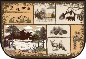Demissle 313053338328 Fireplace Hearth Rug Mats Cabin Southwestern Fireproof Fire R
