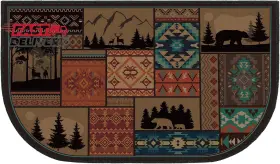 Demissle 445009295263 Fireplace Hearth Rug Mats Cabin Southwestern Fireproof Fire R
