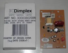 Dimplex 3000380200rp On/off Integral Remote Control Receiver For Electric Fireplace 47-1020