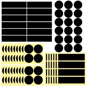 Dizzily 658362236515 60 Pcs Adhesive Striker Paper 1 Inch Circle And 2 X .5 Rectangle Black