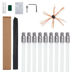 Domenow 196336884749 31 Feet Chimney Sweep Kit Brush Cleaner Cleaning K
