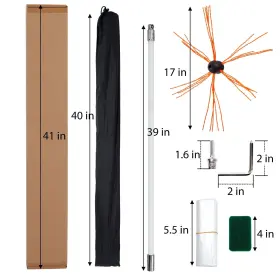 Lxh-1125 Domenow 41 Feet Chimney Sweep Kit Brush Cleaner Cleaning K #2 Lxh-1125 Domenow 41 Feet Chimney Sweep Kit Brush Cleaner Cleaning K #2