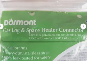 379128 Dormont New Stainless Steel Gas Log And Space Heater Connector 3/8in X 2inl #37912