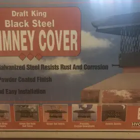 Draft King Cb0918 Black Steel Chimney Cover - 9 Inch X 18