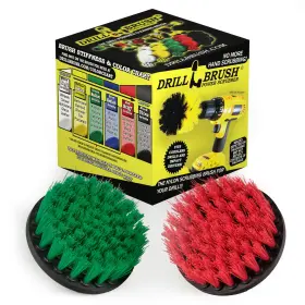 Drillbrush 4in-s-gr-qc-db Drill Brush - Indoor/outdoor Medium And Stiff 4-inch Round Spin Com
