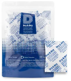 Dry & 799475788321 20 Gram 15 Packets Silica Gel Desiccants - Rechargeable Fabric Sil