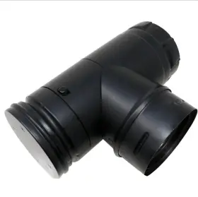 3pvp-tb1 Dura Vent 3 Inch Pelletvent Pro Black Single Tee With Clean-out Cap