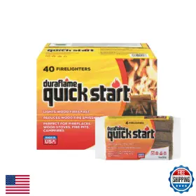 Duraflame B00zpt1cxk Quick Start Firelighters 40 Ct Wax Recycled Biomass Fireplace Fire