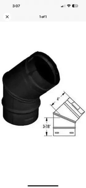 3pvl-e45b Duravent 3pvl-45b Pelletvent 3 Inch Vent 45 Degree Elbow #10a.10