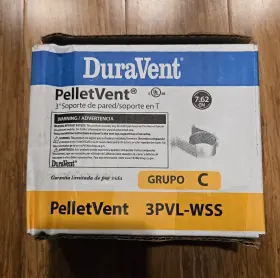 3pvl-wss Duravent Pelletvent 3 Inch Steel Wall Strap Tee Support Pellet Vent