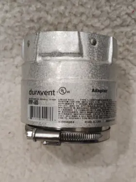 3pvp-ads Duravent Pelletvent Pro Pipe 3 Inch Diameter Appliance Adapter #3pvp-ads - Brand New