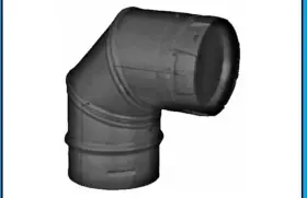 3pvp-e90b Duravent Pelletvent Pro Pipe 3 Inch Diameter 90 Degree Black Elbow #3pvp-e90b New