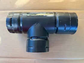 3pvp-tb Duravent Pelletvent Black Single Tee With Clean-out Cap Pipe 3 Inch Dia