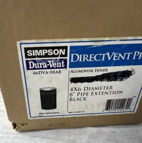 46dva-08ab Duravent 4 Inch Id X 6 5/8 Od 8 Black Pipe Extension - Directvent Pro 46dva-08ab Duravent 4 Inch Id X 6 5/8 Od 8 Black Pipe Extension - Directvent Pro