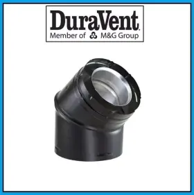 46dva-e45b Duravent Directvent Pro 4 Inch X 6-5/8 Black 45 Degree Elbow #46dva-e45b
