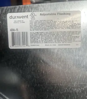 46dva-f6 Duravent Adjustable Flashing Galvanized Steel For Fireplace Stove