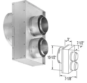 46dva-gcl Duravent 4 Inch X 6 5/8 Directvent Pro Co-axial To Co-linear Connector #46dva-gcl #2