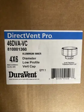 Duravent 46dva-vc Directvent Pro 4 Inch X 6-5/8 Low Profile Termination Cap #46dva-vc