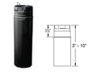 4pvp-12ab Duravent 170314 4 Inch X12 Adjustable Length Pellet Vent Black