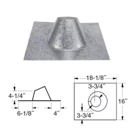 4pvp-f6 Duravent Pelletvent Pro Pipe 4 Inch Diameter 0/12 - 6/12 Adjustable Roof Flashing #2