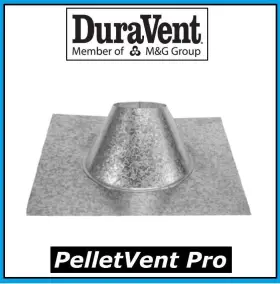 4pvp-f6 Duravent Pelletvent Pro Pipe 4 Inch Diameter 0/12 - 6/12 Adjustable Roof Flashing