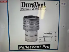 Duravent 662492112243 Pelletvent Pro 3 Inch To 4 Increaser Adapter Galv. #3pvp-x4 Pellet Vent