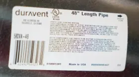 58dva-48 Duravent 662492593271 New - Duratech 5 Inch Inner Diameter Double Wall 48 Stove Pipe