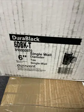 6dbk-t Duravent Durablack- 6 Inch Tee With Clean-out Cap #6dbk-t