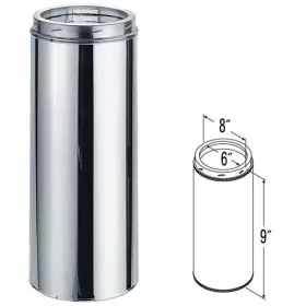 6dt-09ss Duravent 6ftft X 9ftft Duratech Stainless Steel Chimney Pipe - 9408 6dt-09ss Duravent 6ftft X 9ftft Duratech Stainless Steel Chimney Pipe - 9408