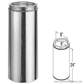 282416 Duravent 6dt-24 6 Inch X24 Galvalume Duratech Chimney Length