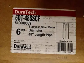 6dt-48sscf Duravent 6 Inch Inner Diameter - Duratech Class A Chimney Pipe Double W