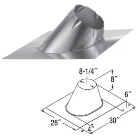 6dt-f12dsa Duravent 6ftft Duratech 7/12 - 12/12 Metal Roof Flashing 9450dsa
