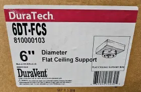 6dt-fcs Duravent 6 Inch Duratech Vent Pipe- Flat Ceiling Support Box New Free Ship