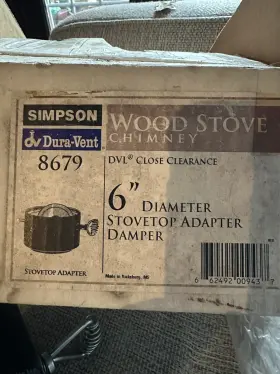 6dvl-adwd Duravent Simpson Dvl Double Wall- 6 Inch Stove Adapter With Damper