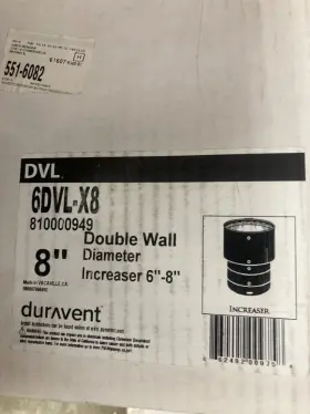 6dvl-x8 Duravent Dvl Double Wall- 6 Inch Increaser To 8 #6dvl-x8 #2