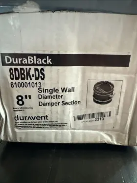 8dbk-ds Duravent Durablack 8 Inch Stovepipe Adaptor With Damper Section 8dbk-ds Duravent Durablack 8 Inch Stovepipe Adaptor With Damper Section