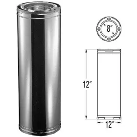 8dp-12 Duravent Simpson 9214 8 Inch X1ft Triple Wall Pipe