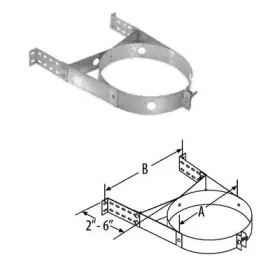 9668ga Duravent 8dt-ws Dura-vent 8 Duratech Adjustable Galvanized Wall Strap