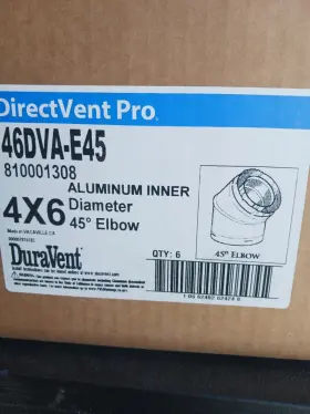 46dva-e45 Duravent Dsp6e91 New 6 Inch X4 Double Wall 45 Elbow Model#