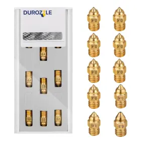Durozzle 794414591413 Mk8 Nozzles 3d Printer Brass Kit 0.4mm 0.6mm 0.8mm With Storage Box F