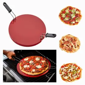 1268 Easylife Tech Pizza Grill 14 Inch Non-stick Ceramic Stone For And Oven With Handles Q