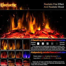 1500w Electactic 300481430380 24 Inch 3d Infrared Electric Stove Heater Fireplace With Remote Control #3