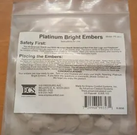 Pe-20-1 Empire Comfort Systems R8698 Ecs Platinum Bright Embers For Gas Logs And Fireplaces 1 Gram New