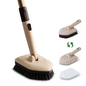 Fsz037 Eyliden 2-in-1 Floor And Tub Scrubber Brush - 1 Stiff Bristles Brushes 2 Non-