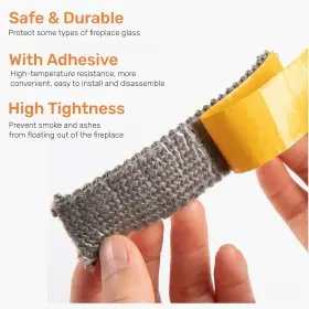 Hb03063 Farady Flat Gasket Tape For Stoves And Fireplaces Heat-resistant Fiberglass Self Adhes #2