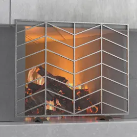 Fire Beauty B0bgz4n5ng Single Panel Wrought Iron Mesh Chevron Fireplace Screen