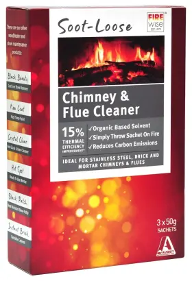 Fire Wise 312066044166 Soot Loose Chimney And Flue Cleaner 3 X 50g Sachet