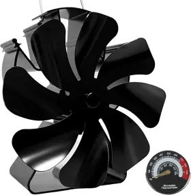 Vdsf-t24gup Fireplace Wood Stove 8-blade Fan Heat Powered With Thermometer Non-electric