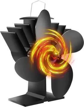 Foedo 313100493468 Wood Stove Fan 4-blade Burner Fireplace Effective Circulation Of W